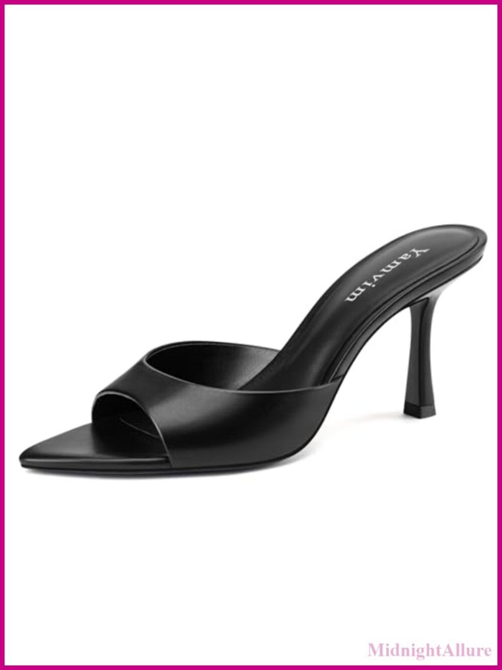 Pointed Open Toe High Heel Mules Slip-On Sandals